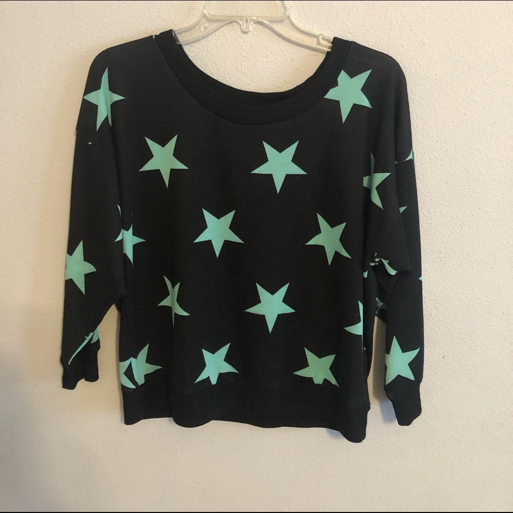 Star sweater with lace detail
